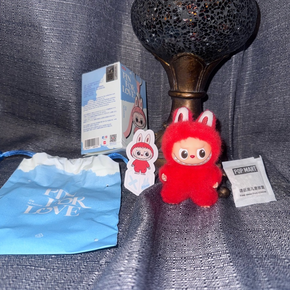 Labubu Pin for Love Series Vinyl Plush Pendant “X” The Monsters Popmart